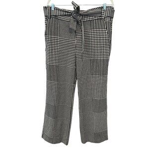 New York & Company Wide Leg Houndstooth Pants XL Preppy Work